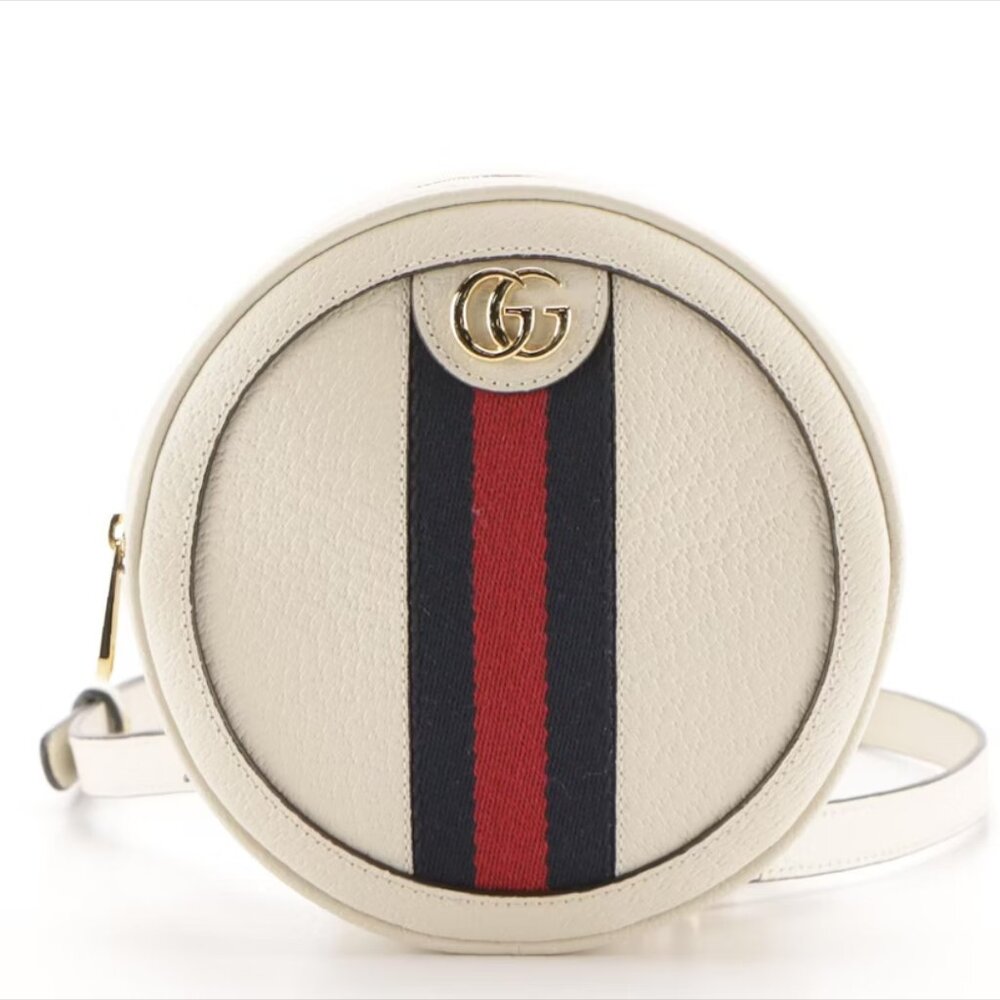 Gucci Leather Ophidia Round Mini Backpack